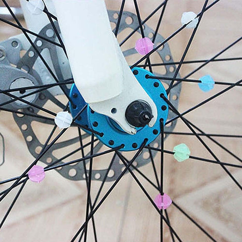 Multicoloured Bicycle Spoke Beads, Luminous Plastic Cycling Clip Beads, 72 Pieces Wheel Decorations