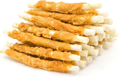 Jungle Calling Dog Treats, Chicken Wrapped Rawhide Sticks for Dogs, Grain-Free Natural