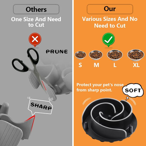 Animire Soft Silicone Slow Feeder Dog Bowls Insert for Small, Medium, Large Dogs, Compatible with Regular and Elevated