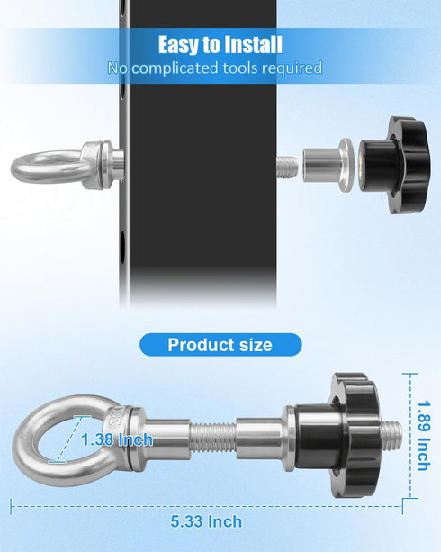 JUFZQO 2" 2" 3" 3" 1/2" 2 Power Rack Attachments Fit x or x Racks with Holes, Heavy-Duty Stainless Steel O-Ring