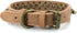 Spiked Studded Dog Collar, Bronze Round Stud Anti-Bite Collar (Brown, S)