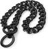 Heavy Metal 15mm Duty Black Solid Stainless Steel Choke Chain Collar for Pit Bull, Mastiff, Bulldog (12-34 Inches)