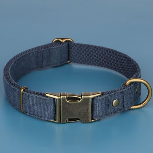 PET ARTIST Dog Collars for Medium Dogs, Heavy Duty Nylon with Quick Release Metal Buckle, Soft Padded Blue Collar, M