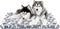 VANKEAN Stylish Dog Crate Pad Bed Mat Reversible (Cool & Warm), Soft Sleeping Mat for Small to XX-Large Dogs, Grey Stone