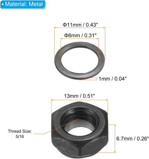 PATIKIL Skateboard Lock Nuts Set Skateboard Truck Axle Washers Spacer Hardware Repair Kit for Longboard Cruiser