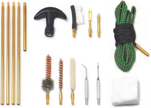 Gun Cleaning Kit for .223/5.56 Rifle, Includes Bore Chamber Brushes, Brass, Jags, Rods & Cleaning Pick