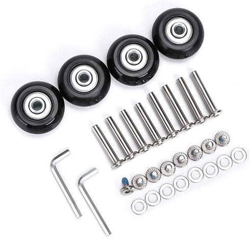 OwnMy Luggage Suitcase Replacement Wheels, 40mm x 18mm Rubber Swivel Caster Wheels, Set of 4
