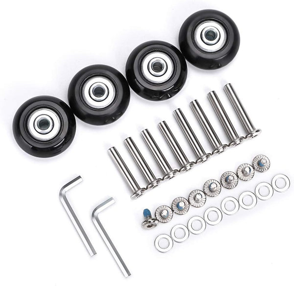 OwnMy Luggage Suitcase Replacement Wheels, 40mm x 18mm Rubber Swivel Caster Wheels, Set of 4
