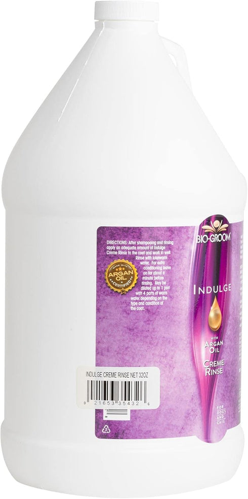 Bio-Groom Indulge Argan Oil Dog Conditioner, Deshedding Dog Bathing Supplies, Cruelty-Free, 1 Gallon