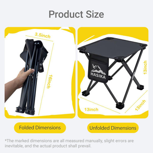 2 Pack 400lbs HASIKA Collapsible Stool Foot Rest Folding Stool Portable Outdoor Ottoman Strong Support Camping Stool