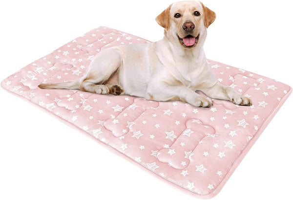 Dog Crate Mat (36" X 23"), Soft Dog Bed Mat with Cute Prints, Personalized Anti-Slip Bottom, Machine Washable Kennel Pad
