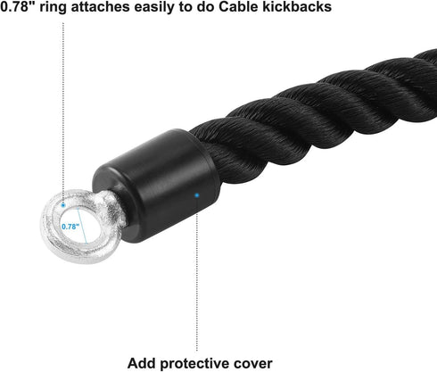 Pull Down Rope Single Grip Attachment for Tricep Bicep Exercise on Cable Machines for Gym Workouts