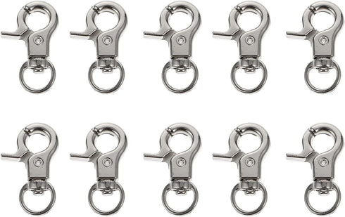 10pcs Stainless Steel Pet Birds Cage Metal Hook Clip, Iron Door Buckle Lock for Bird Cage (Silver)