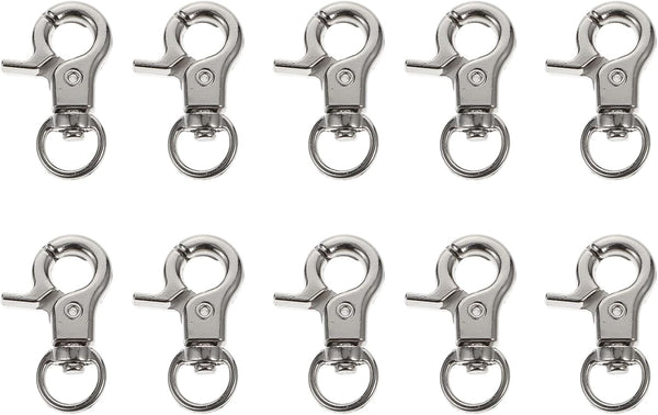 10pcs Stainless Steel Pet Birds Cage Metal Hook Clip, Iron Door Buckle Lock for Bird Cage (Silver)