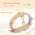 PetsHome Cat Collar, Dog Collar with Bling Rhinestones, Premium PU Leather Adjustable Collars for Medium Dogs (Gold)
