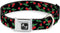 Buckle-Down 16-23" Cherries Scattered Black Dog Collar Bone, Wide (Medium)