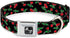 Buckle-Down 16-23" Cherries Scattered Black Dog Collar Bone, Wide (Medium)