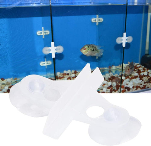 Zerodis 40 Pcs Aquarium Separation Clip, PVC Fish Tank Suction Cup Divider Support Clip with 80 Suction Cups