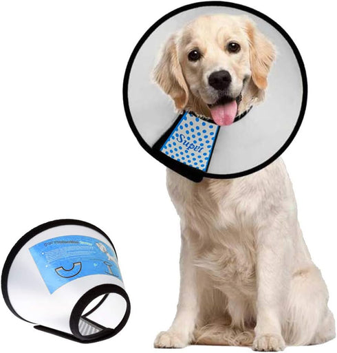 Supet Adjustable Dog Cone Collar for Recovery, Comfortable Elizabethan Neck Collar for Dogs