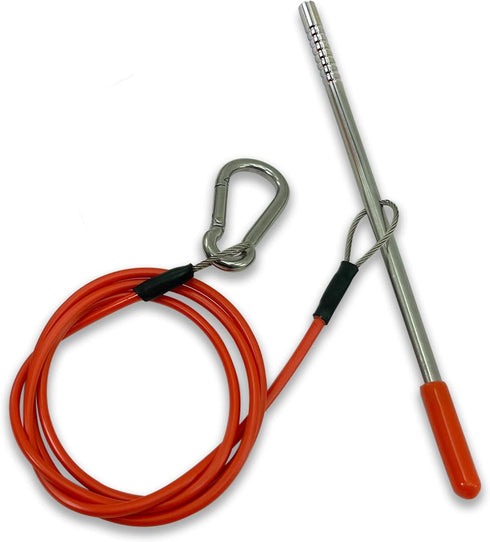 Fish Stringer for Spearfishing - Coated Stainless Steel Cable with Heavy Duty Carabiner