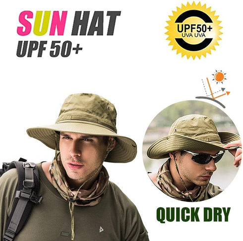 Peicees Mens Sun Hat - Sun Protection UPF 50+ Fishing Hat, Safari Hat for Women and Men