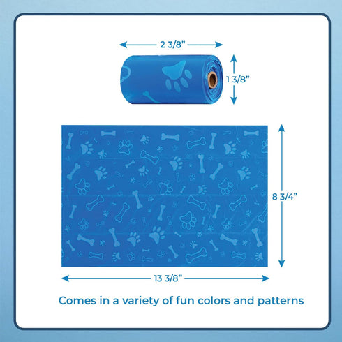 Best Pet Supplies Dog Poop Bags (150 Bags) for Waste Cleanup, Leak Proof, Tear Resistant, Blue