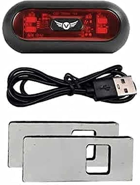 LED Motorcycle Helmet Light, Rear Red Safety Light for Night Riding with USB Chargeable Cable