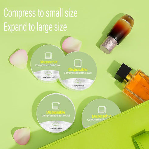 Lagincig 6PCS 27.5 40 Inch Compressed Bath Towel Tablets for Travel, Disposable Towels for Camping, Hiking & Hotels