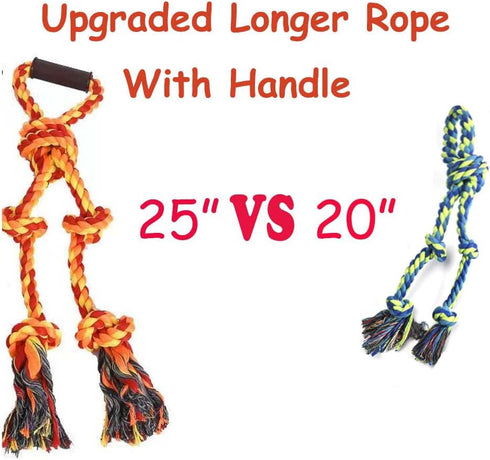Large Dog Rope Toys for Aggressive Chewers, Tug of War Interactive Heavy Duty Outdoor Chew Rope for Medium Large XL Dogs