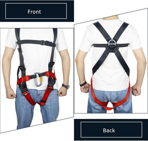 NewDoar CE Certified Climbing Harness - Rock Climbing Rappelling Equipment for Body Guard Protection