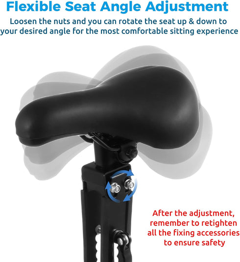 2-6 Lnrueg Kids Bike Seat for Adult Bike, Kid Bike Seat with Handlebar and Foot Pedals, Front Mounted Child Bike Seat