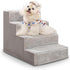 Dog Stairs for Small Dogs, 18" H, 4-Step Non-Slip Pet Steps for High Bed Couch, Washable Cover, Grey