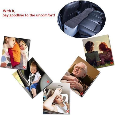 FMS Inflatable Back Seat Mattress for Car Travel (Gray)