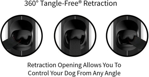 TUG 360° Tangle-Free Retractable Dog Leash with Anti-Slip Handle, 16 ft Strong Nylon Tape (Medium, Blue)