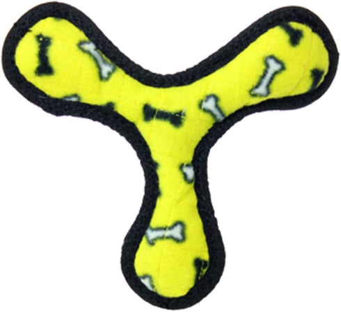 TUFFY Ultimate Boomerang Dog Toy - World's Tuffest Soft Toy with Squeakers - Durable, Strong & Tough (Junior, Yellow