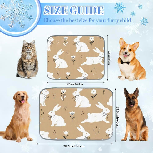 imiBBWQu Summer Summer 27" 22" Cooling Mat for Dogs Easter Bunny Pet Cooling Mat Washable Outdoor Dog Pad Dog Bed Mats