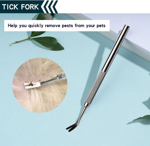 Tick Removal Tool, Tick Remover for Dogs, Pet First Aid Kit Ttwister Tweezers, Dog Hiking Gear (1 Set, Metal Ash)