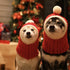 Christmas Dog Hat Costume for Large Medium Dog - Warm Winter Neck Ear Warmer Protector (Small, Red)