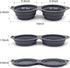 SLSON Collapsible Dog Bowls, Integrated Molding Double Bowl, 2 in 1 Foldable Pet Food & Water Bowl for Walking, Hiking