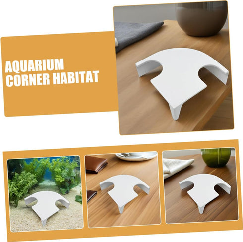 Healifty Aquarium Fish and Shrimp Shelter Cave with Two Holes Small White Resin Hideout Ornament for Freshwater Tank