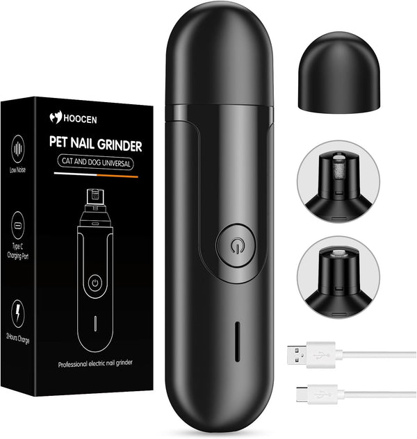 HOOCEN Dog Nail Grinder, Quiet and Low-Vibration Dog Nail Trimmers for Large Dogs,