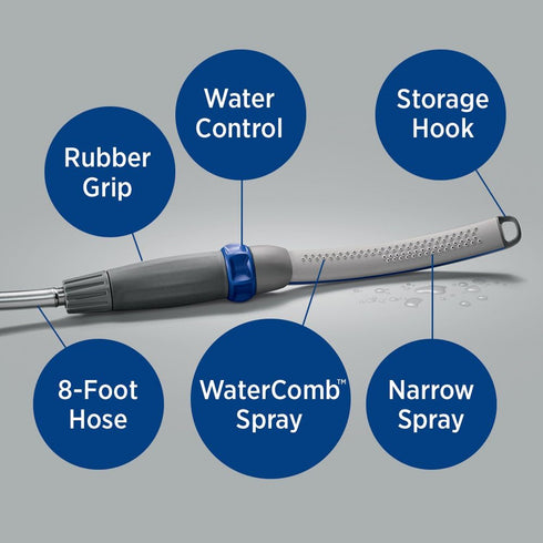 Waterpik Pet Wand Pro Dog Shower Attachment for Fast and Easy Dog Bathing, Indoor and Outdoor Sprayer, Includes 8-Foot