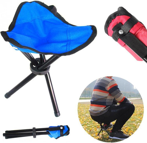 YUSHTPO 12in 3 Tripod Stool Portable Use Height Foldable Leg Chair for Hiking Camping Beach BBQ Travel Outdoor