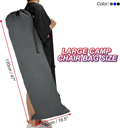 48 Inch 900D PATIKIL Camp Chair Replacement Bag, Foldable Camping Chair Bag Oxford Large Mouth Carry Bag