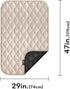 Paw Inspired Washable Padded Crate Mats for Dogs, 47” x 29” Pad, Leakproof Waterproof Bottom, Tan