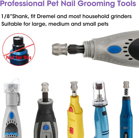 Pet Nail Grinder Trimmer for Dremel - 1/8'' Safe and Painless Nail Grinder Wheel for Dogs & Pets