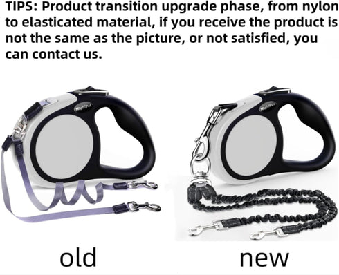Double Retractable Dog Leash for Two Dogs Up to 50 lbs Per Dog - 16 ft Coupler Dog Leashes for Small Medium Dogs - One Locked System, Non Slip Grip, Tangle Free