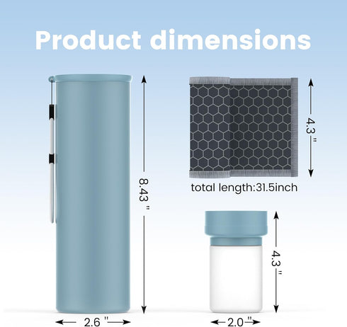 PUREEASE 3-in-1 Commute, COOLING STATION Portable Kit: Insulated Stainless Steel Bottle with Reusable Ice Bag & Cooling