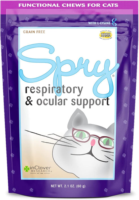 Spry Soft Chews for Cats, Daily Respiratory and Ocular Support with L-Lysine, 2.1 oz. (60 Count)