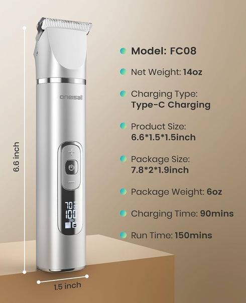 4 1 Trimmer IPX7 oneisall in Dog Grooming Kit with LCD Display, Dog Hair for Paw Nail Grinder, Rechargeable Cordless